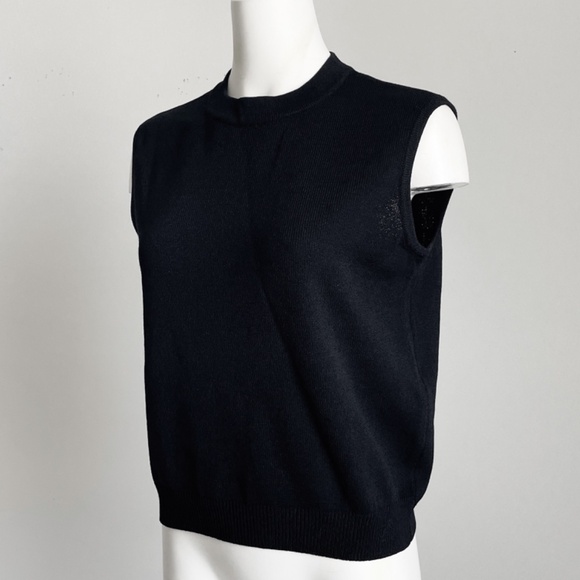 St John Sleeveless Top Basics Black Santana Knit Size M Vintage 90s Retro - Picture 3 of 7